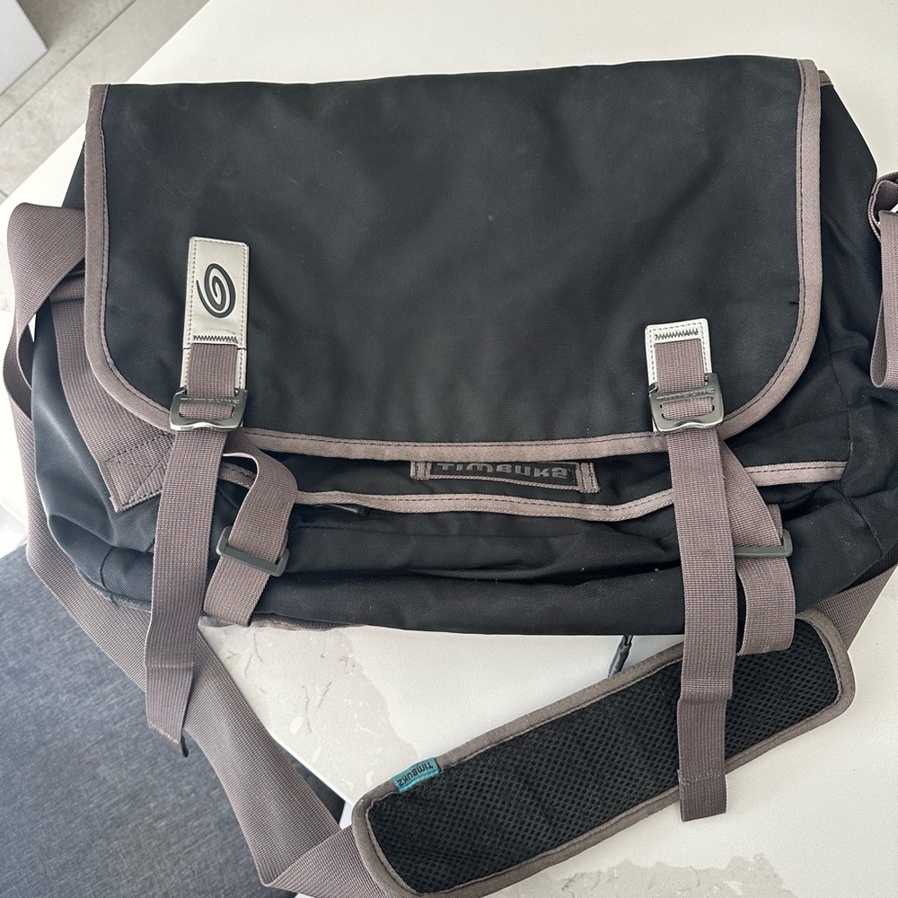 Timbuk2 Black and Brown Messenger Bag